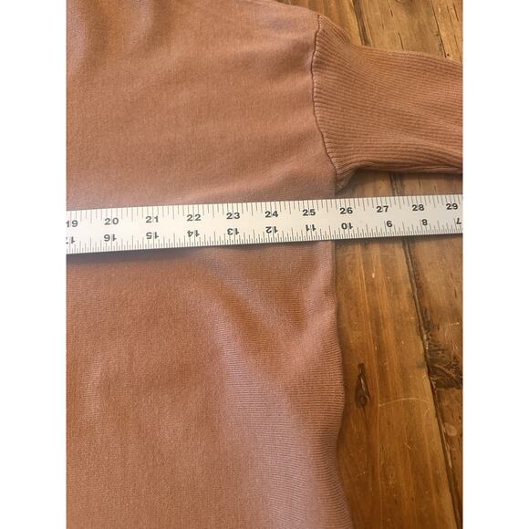 Boston Proper Size Small Tunic Sweater Tan Ribbed Turtleneck Capsule Minimalist - Picture 8 of 13